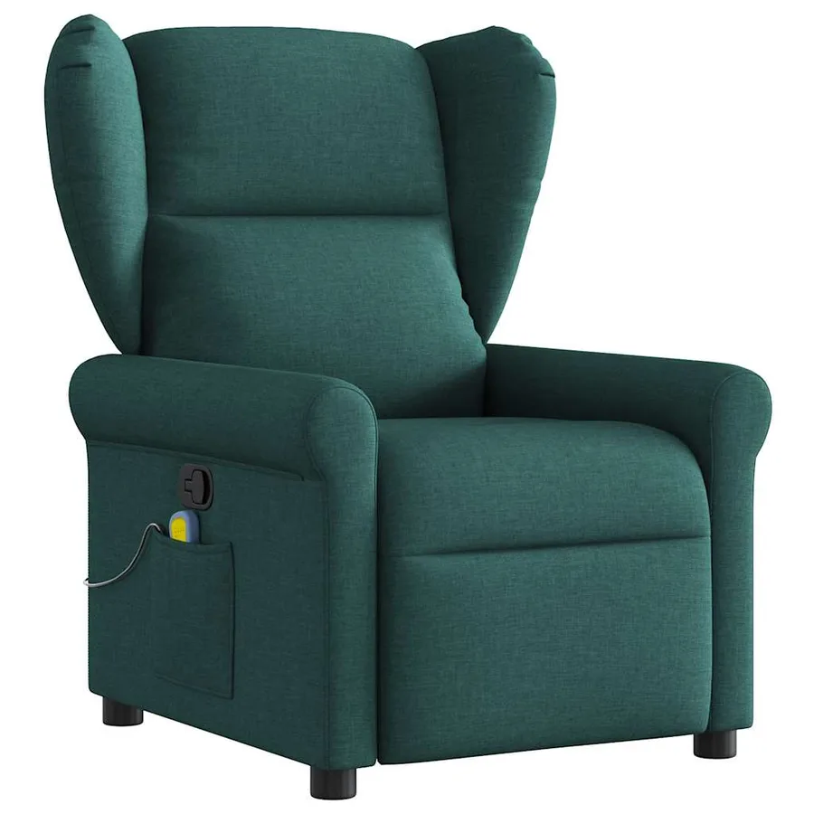 Fauteuil de massage inclinable Vert foncé Tissu - 2