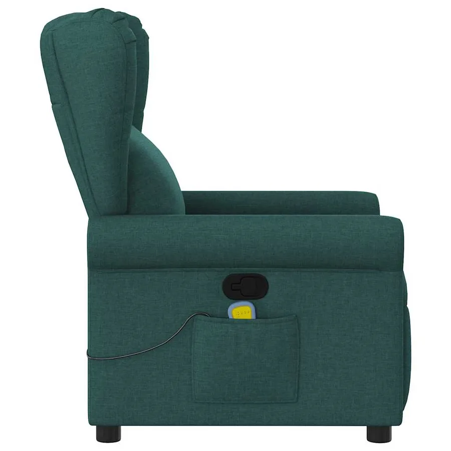 Fauteuil de massage inclinable Vert foncé Tissu - 4
