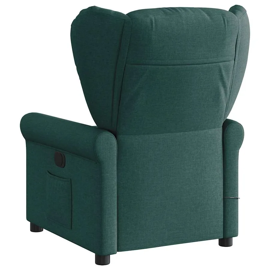 Fauteuil de massage inclinable Vert foncé Tissu - 5