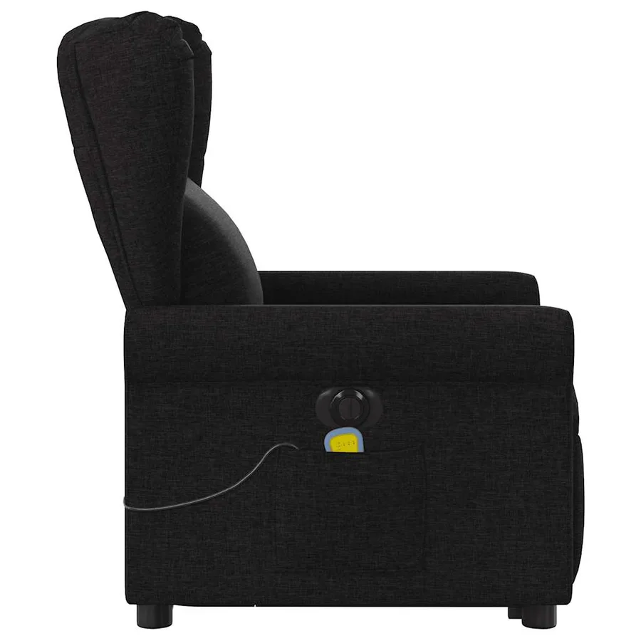 Fauteuil inclinable de massage électrique Noir Tissu - 5