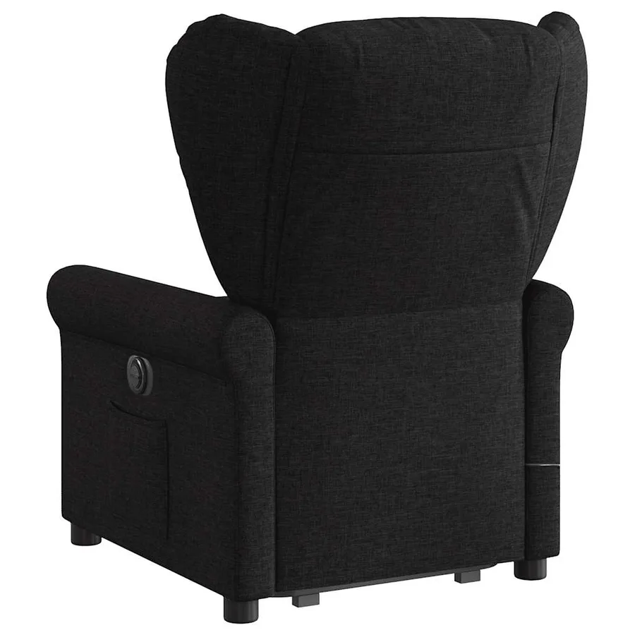 Fauteuil inclinable de massage électrique Noir Tissu - 6