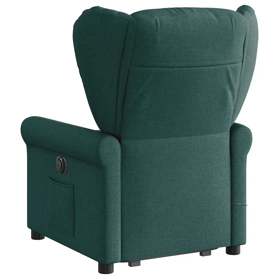Fauteuil inclinable de massage électrique Vert foncé Tissu - 6