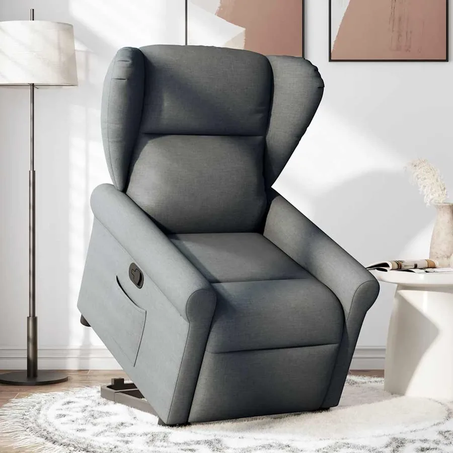 Fauteuil inclinable Gris foncé Tissu - 2