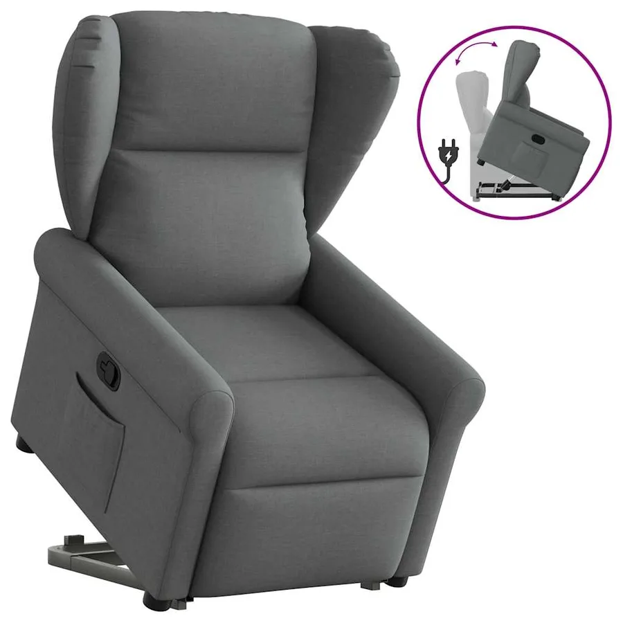 Fauteuil inclinable Gris foncé Tissu - 9