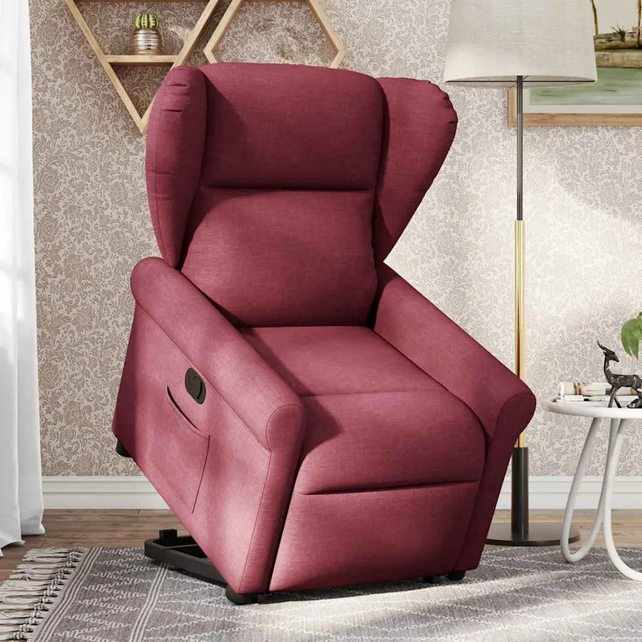 Fauteuil inclinable rouge bordeaux tissu - 2