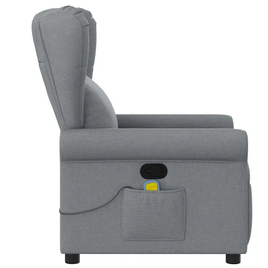 Fauteuil de massage inclinable Gris clair Tissu - 4