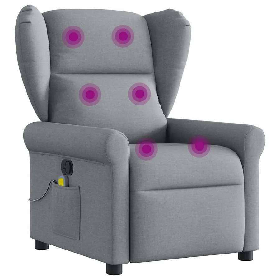 Fauteuil de massage inclinable Gris clair Tissu - 7