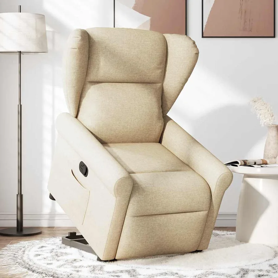 Fauteuil inclinable Crème Tissu - 2