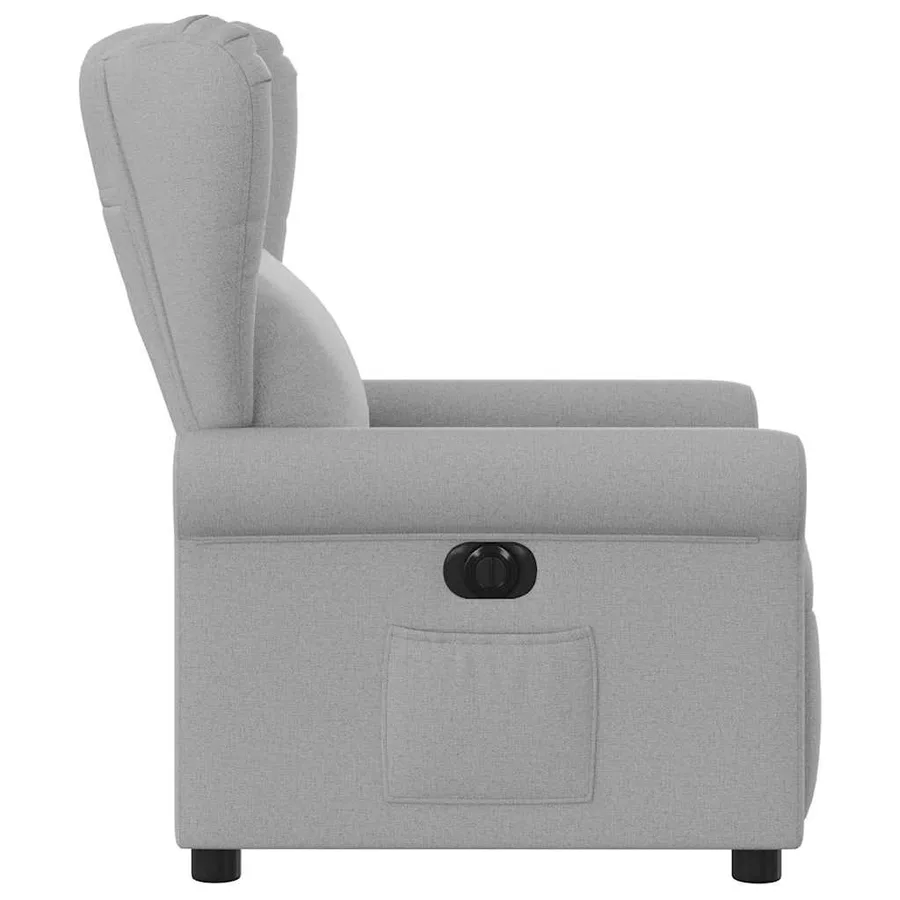 Fauteuil inclinable électrique gris nuage tissu - 5