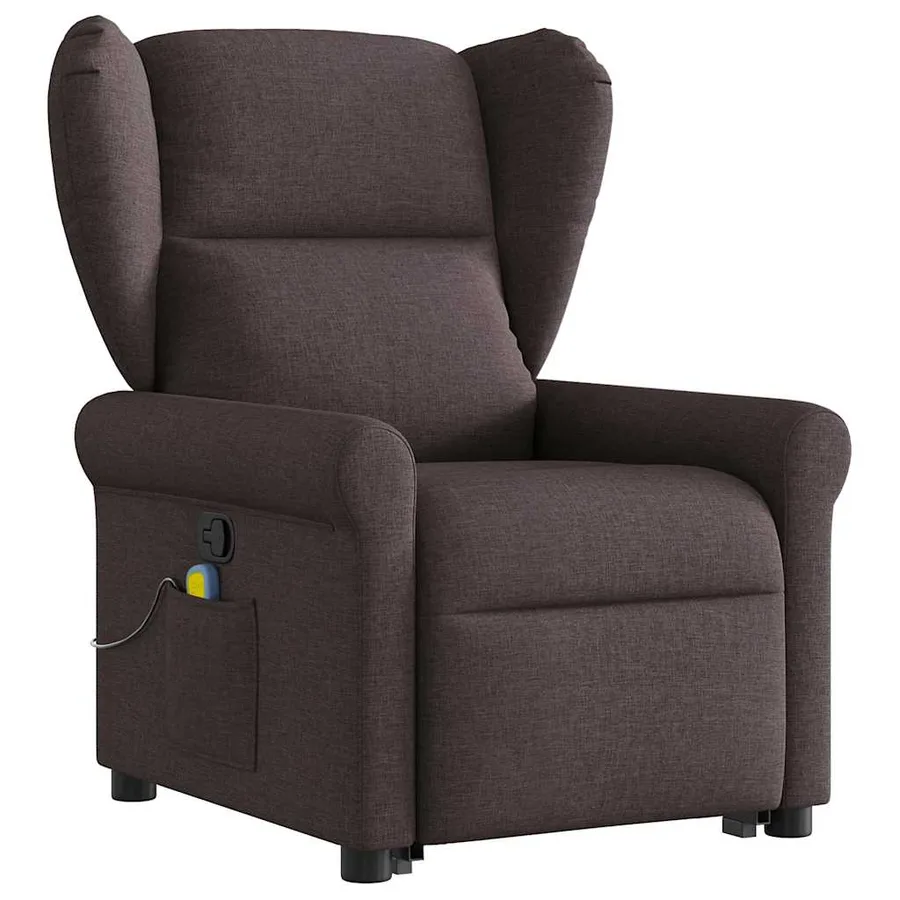 Fauteuil inclinable de massage Marron foncé Tissu - 3