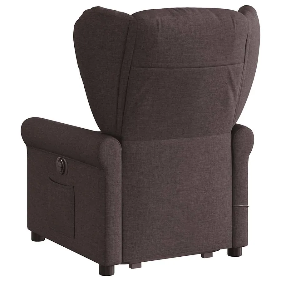 Fauteuil inclinable de massage Marron foncé Tissu - 6