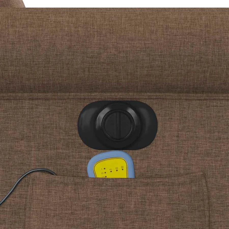 Fauteuil inclinable de massage électrique marron tissu - 12