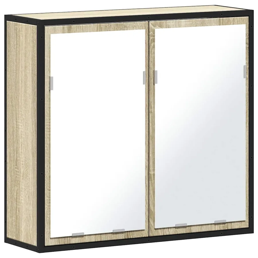 Armoire de salle de bain avec miroir Chêne Sonoma 65 x 20 x 60 cm Bois d'ingénierie - 2