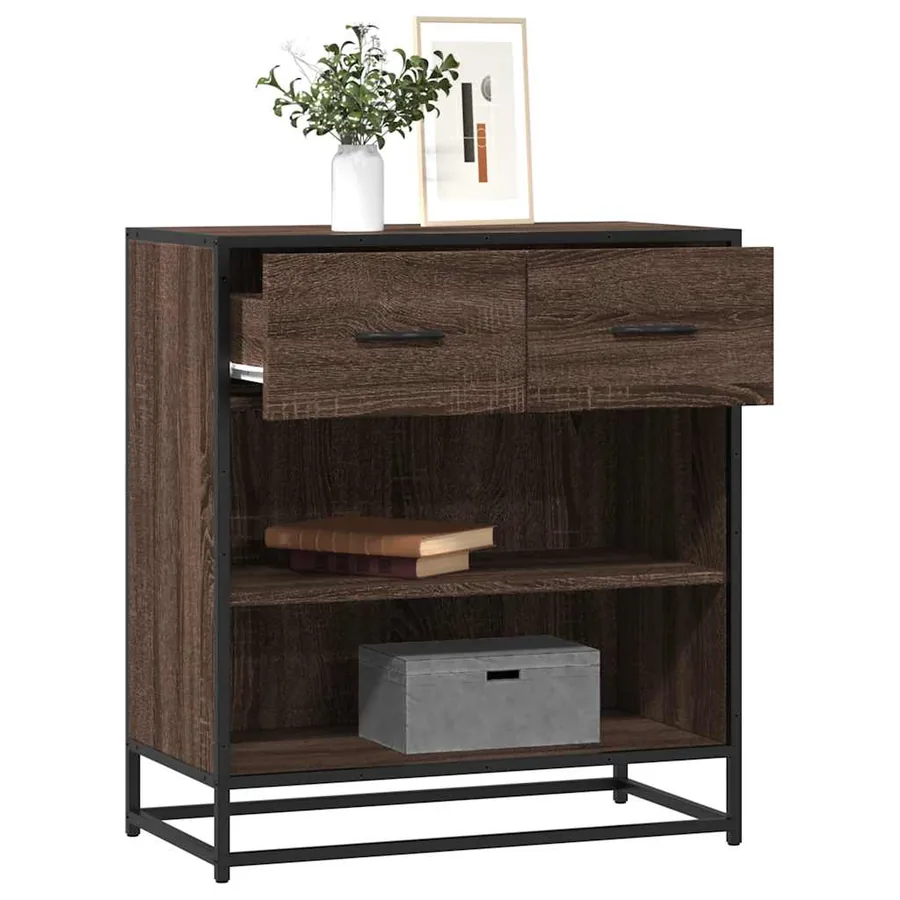 Buffet chêne marron 68x35x76 cm bois d'ingénierie
