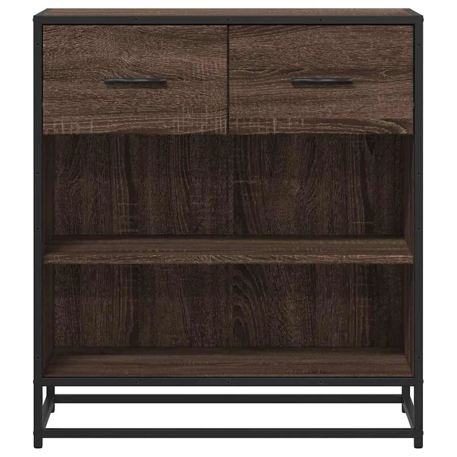 Buffet chêne marron 68x35x76 cm bois d'ingénierie - 4