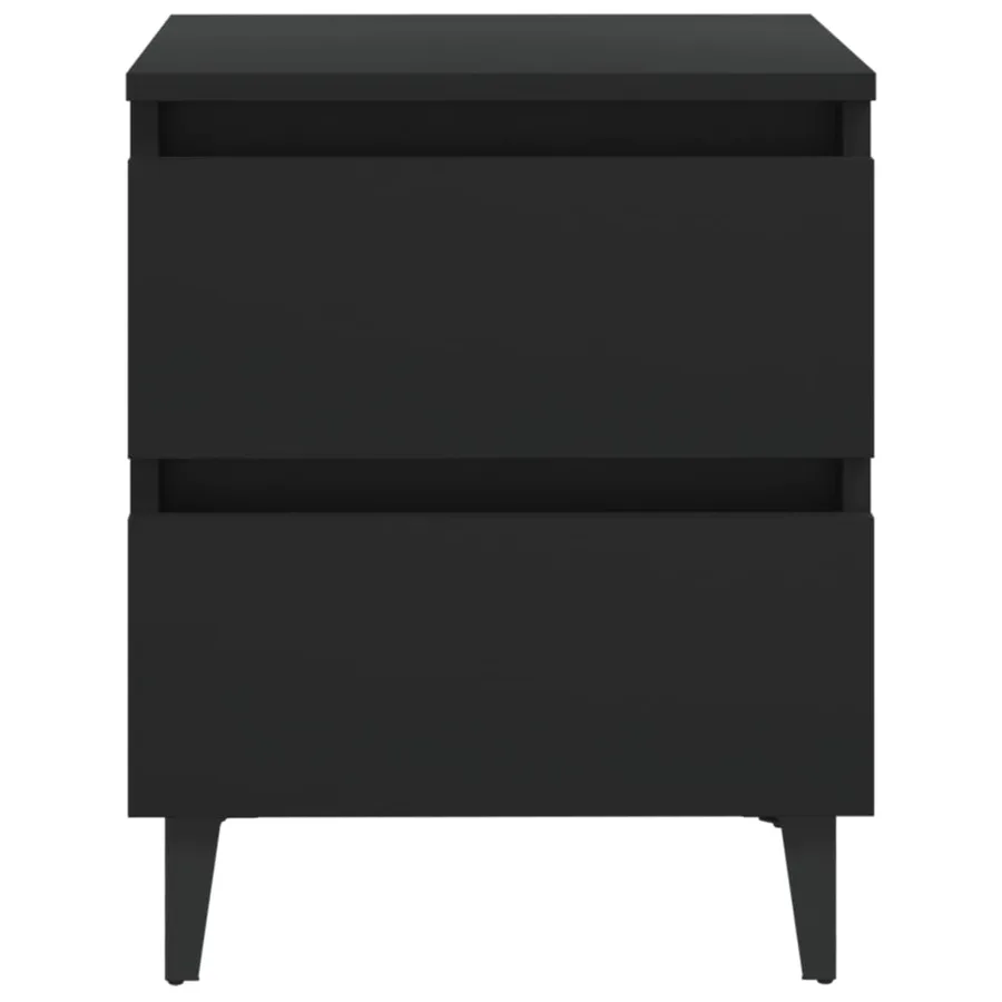 Table de chevet noir 40x35x50 cm bois d'ingénierie - 3