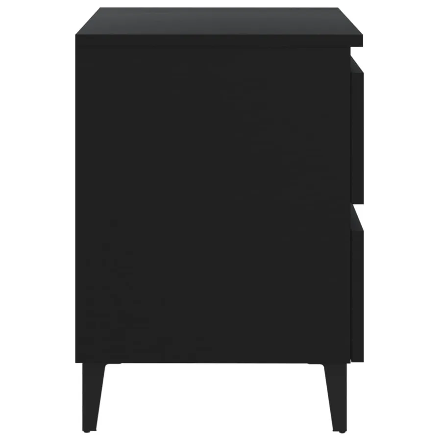 Table de chevet noir 40x35x50 cm bois d'ingénierie - 4