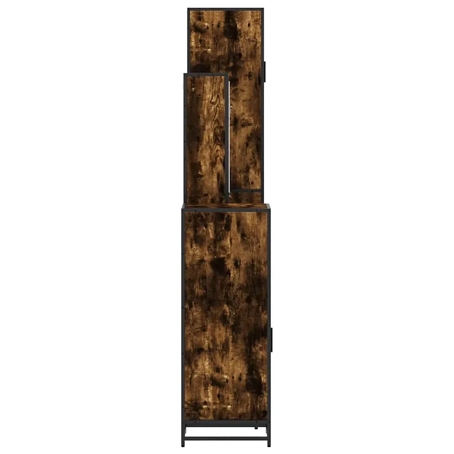 Ensemble meubles salle de bain 4 pcs chêne fumé bois ingénierie - 7