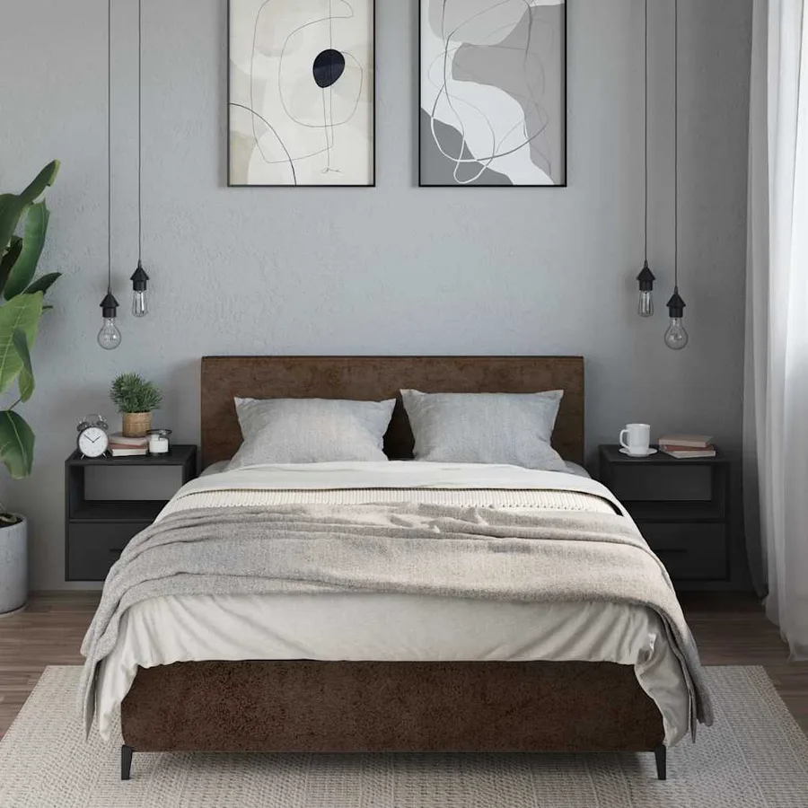 Tables de chevet murales 2 pcs noir 40x31x39,5 cm - 3