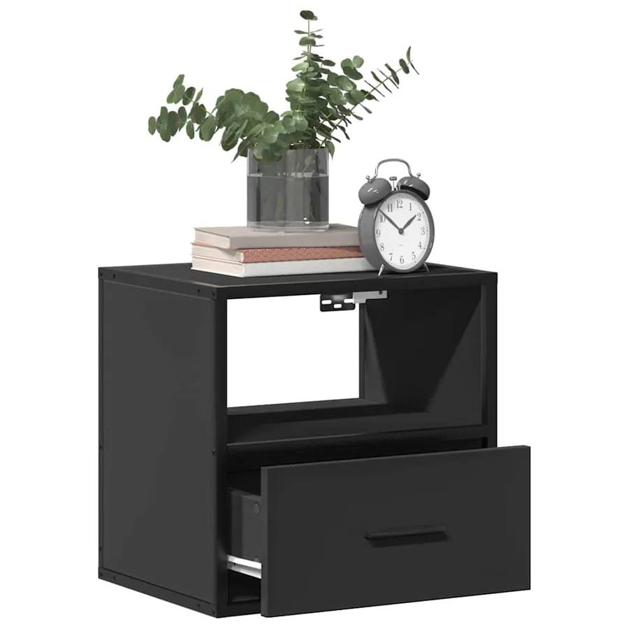 Tables de chevet murales 2 pcs noir 40x31x39,5 cm - 4