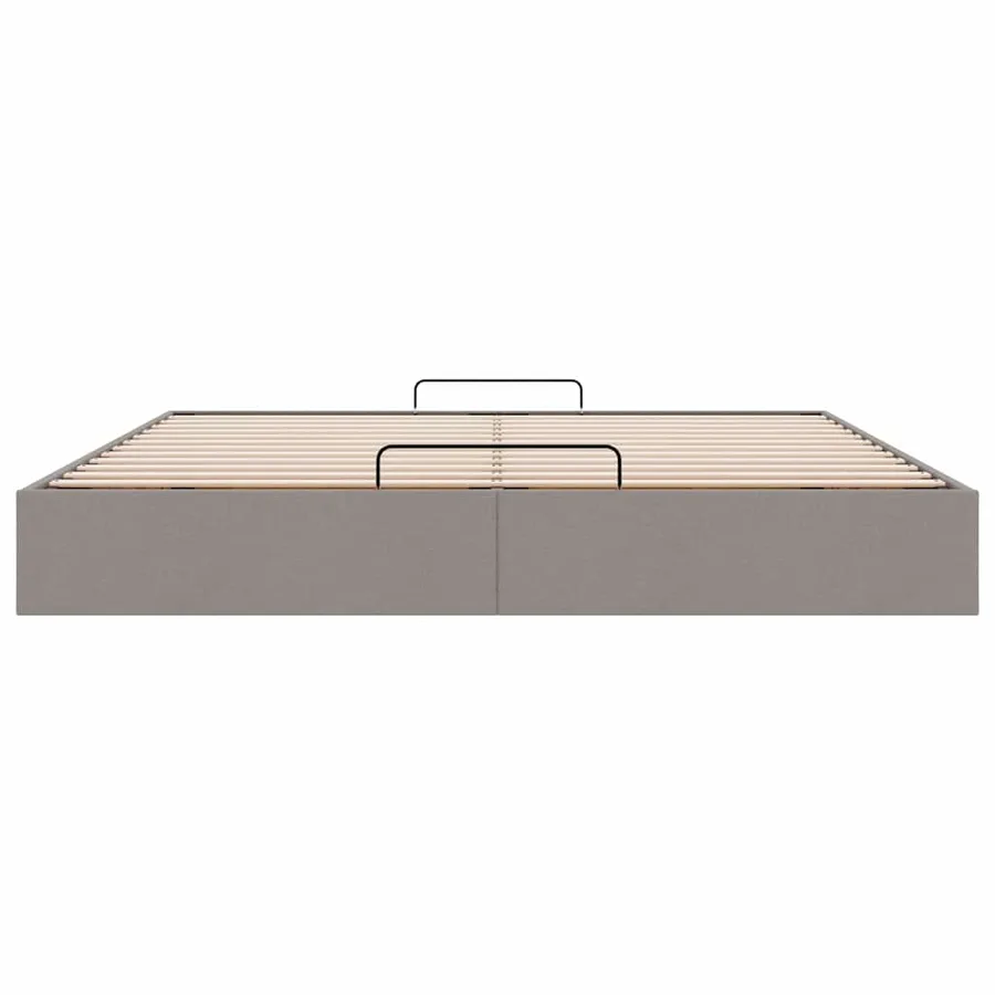 Cadre de lit ottoman sans matelas taupe 160x200 cm tissu - 7