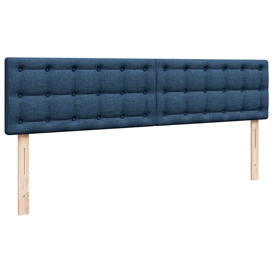 Cadre de lit ottoman avec matelas bleu 160x200 cm tissu - 9