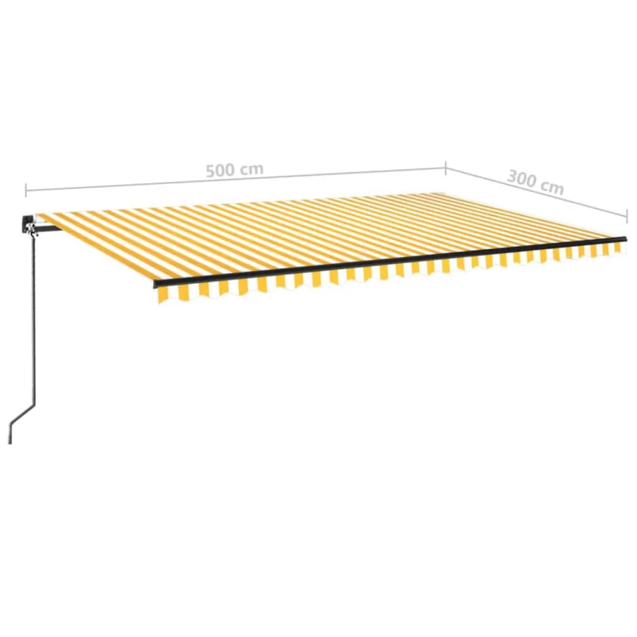 Auvent manuel rétractable 500x300 cm Jaune et blanc - 7