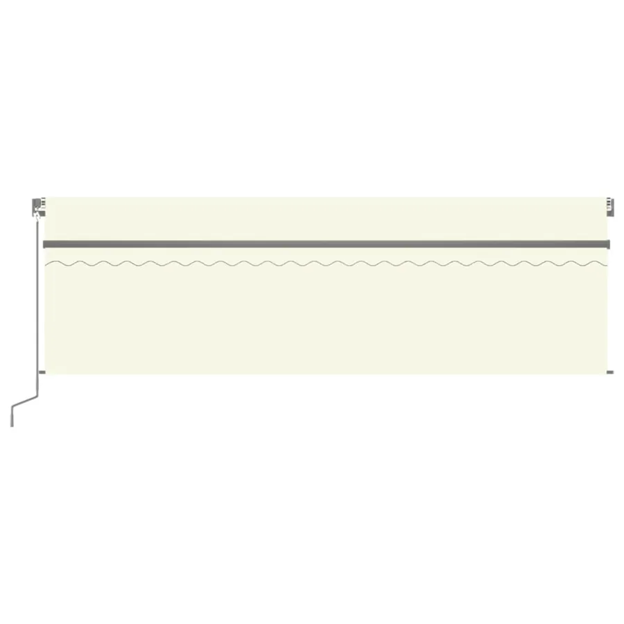 Auvent rétractable manuel avec store 5x3 m Crème - 3