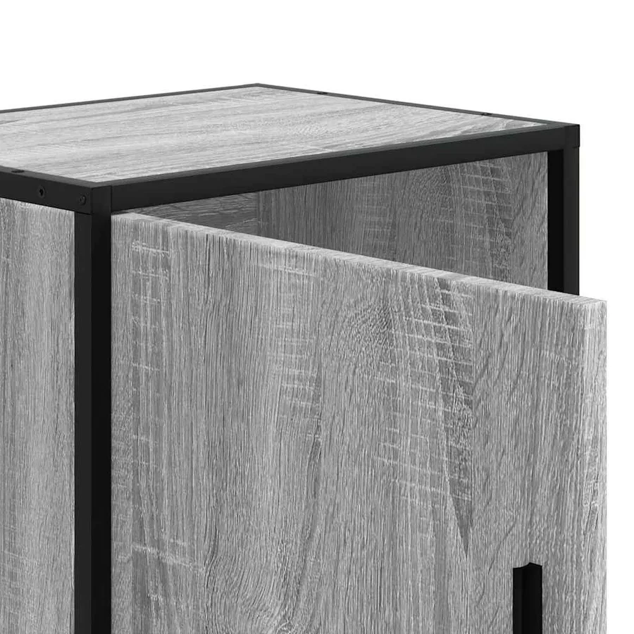 Tables de chevet 2 pcs sonoma gris bois d'ingénierie et métal - 11