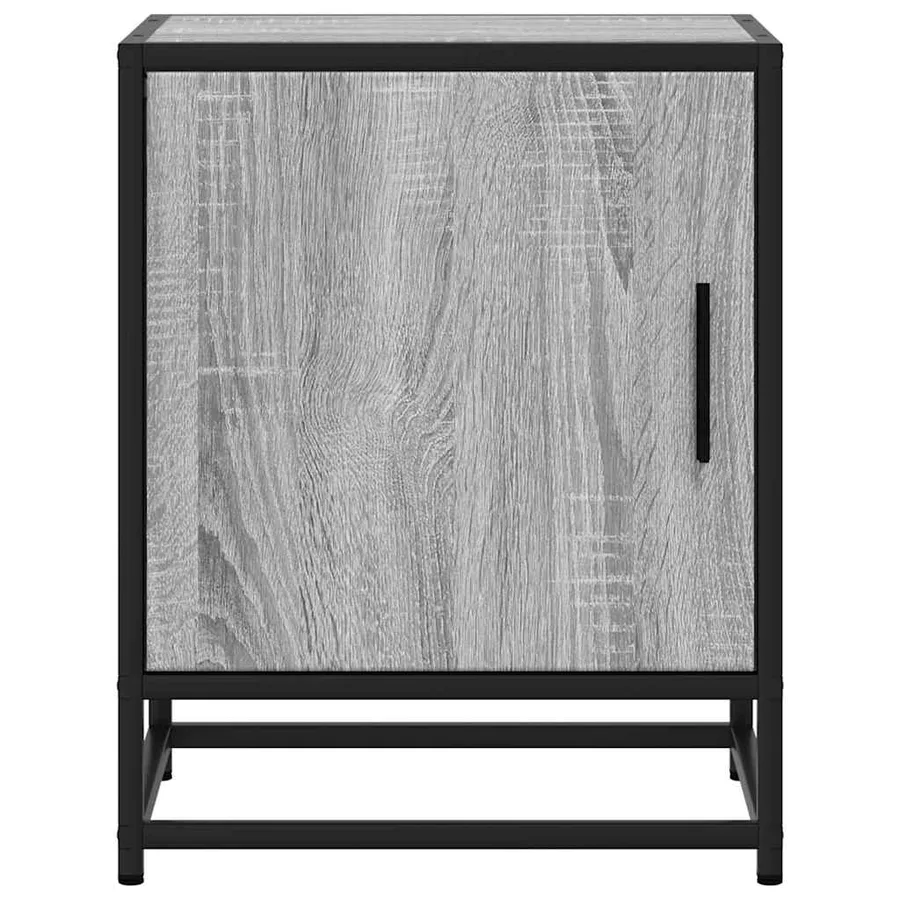 Tables de chevet 2 pcs sonoma gris bois d'ingénierie et métal - 5