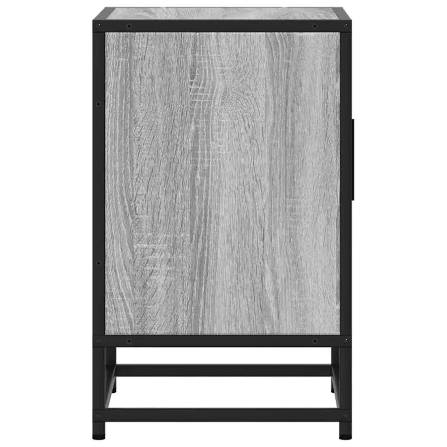 Tables de chevet 2 pcs sonoma gris bois d'ingénierie et métal - 7