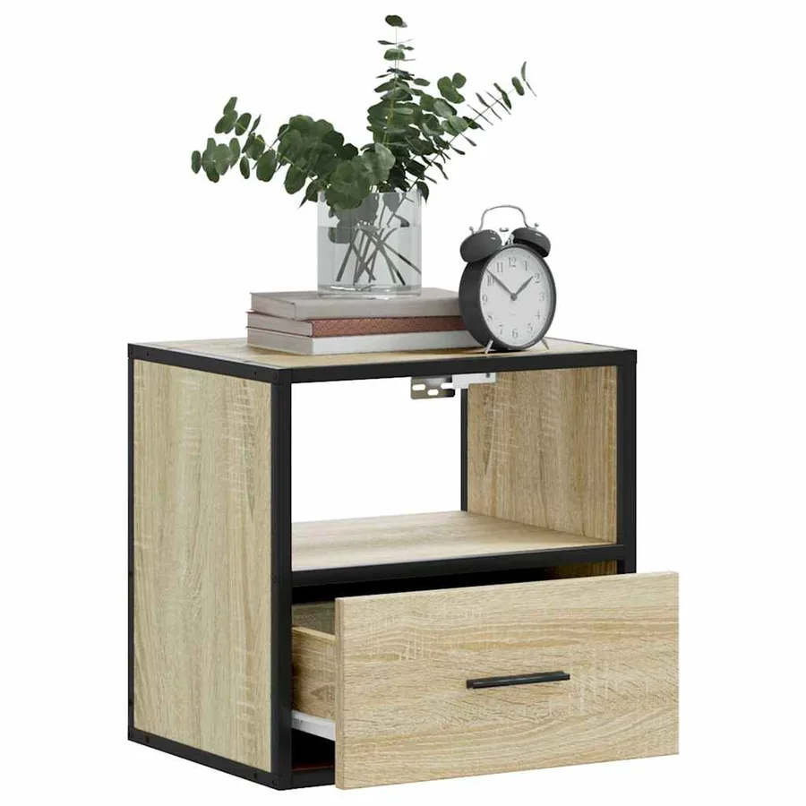 Tables de chevet murales 2 pcs chêne sonoma 40x31x39,5 cm - 4