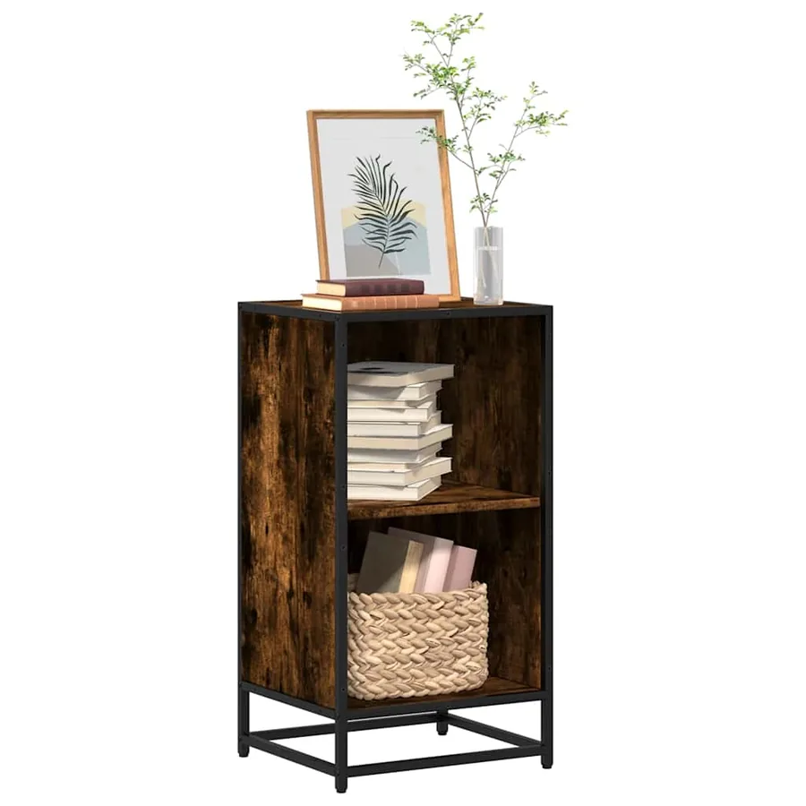 Bibliothèque chêne fumé 40x35x76 cm bois d'ingénierie