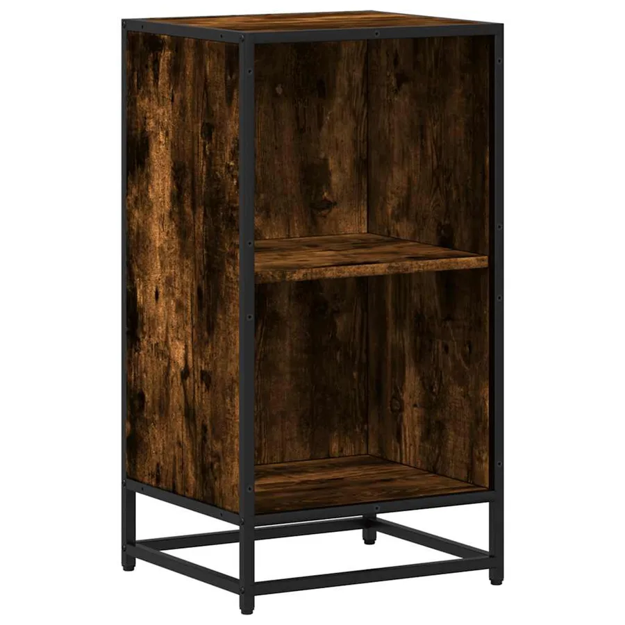 Bibliothèque chêne fumé 40x35x76 cm bois d'ingénierie - 2