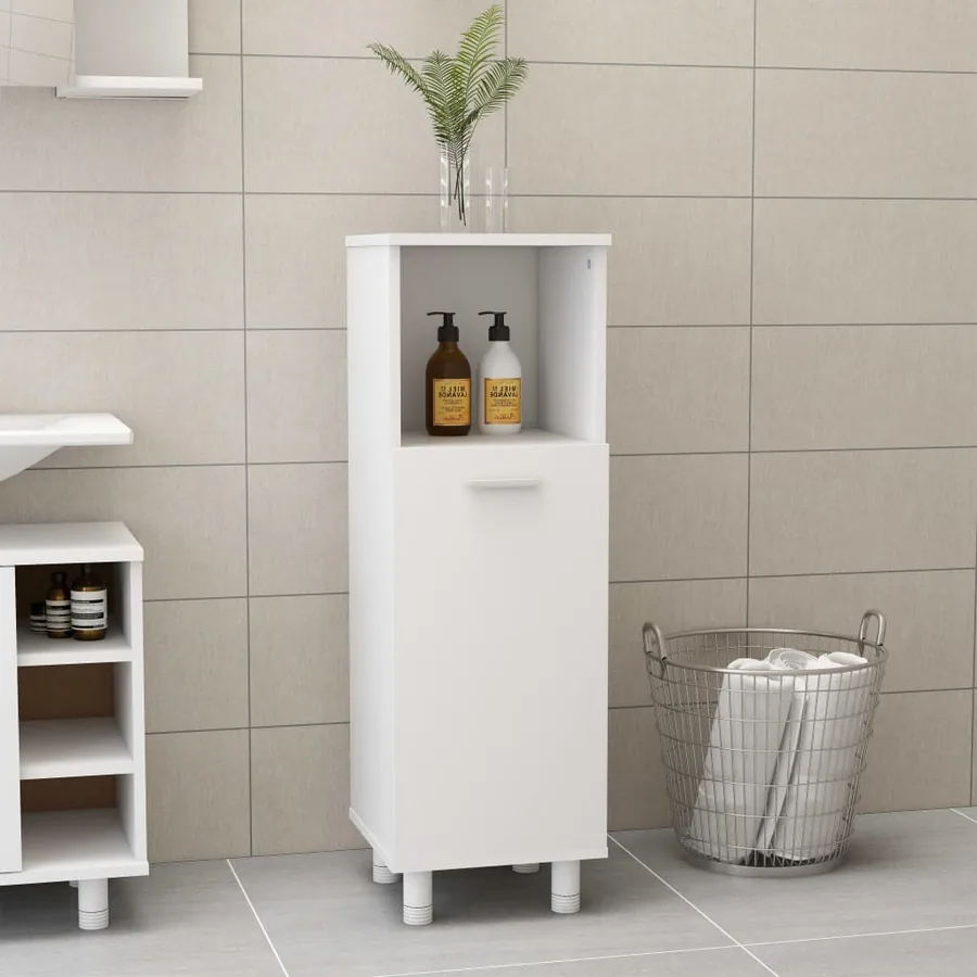Armoire de salle de bain Blanc 30x30x95 cm Bois d'ingénierie
