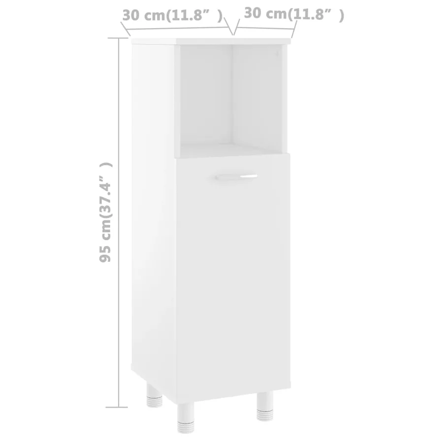 Armoire de salle de bain Blanc 30x30x95 cm Bois d'ingénierie - 7
