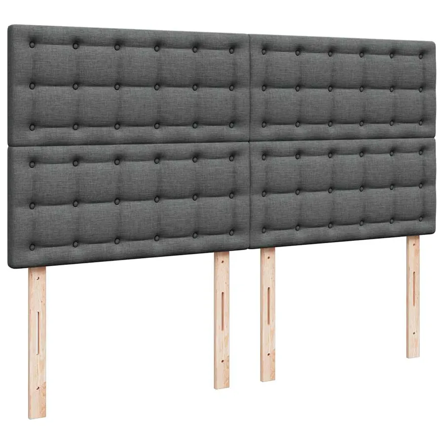 Cadre de lit ottoman avec matelas gris foncé 180x200 cm tissu - 10
