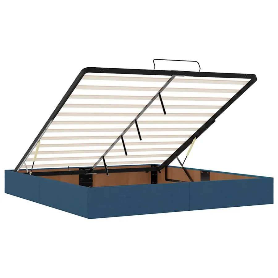 Cadre de lit ottoman sans matelas bleu 180x200 cm tissu - 10