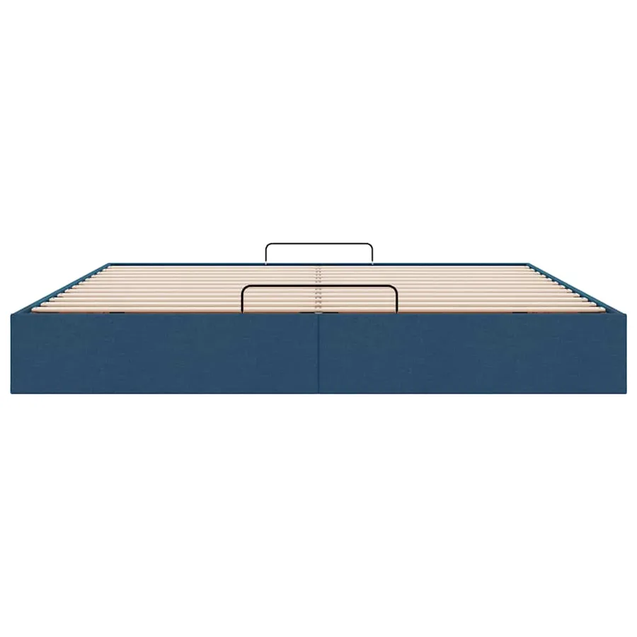 Cadre de lit ottoman sans matelas bleu 180x200 cm tissu - 7