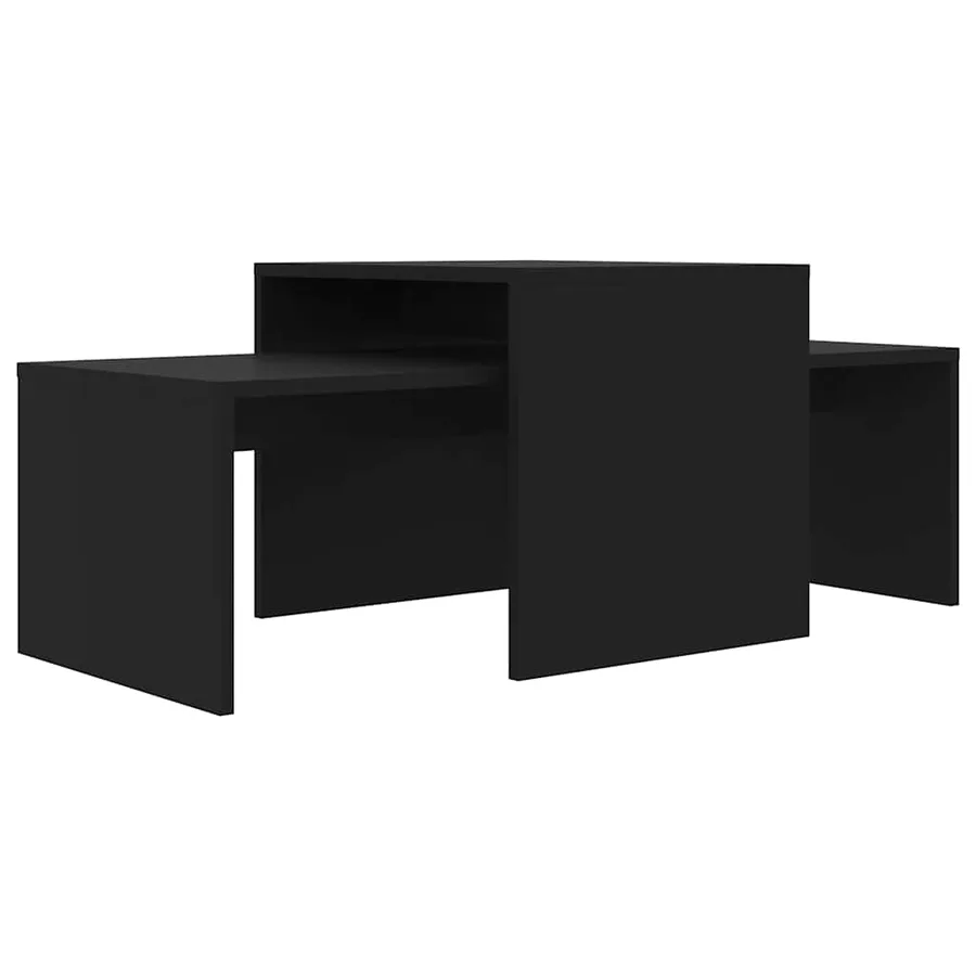 Ensemble de tables basses Noir 100x48x40 cm bois d’ingénierie - 2