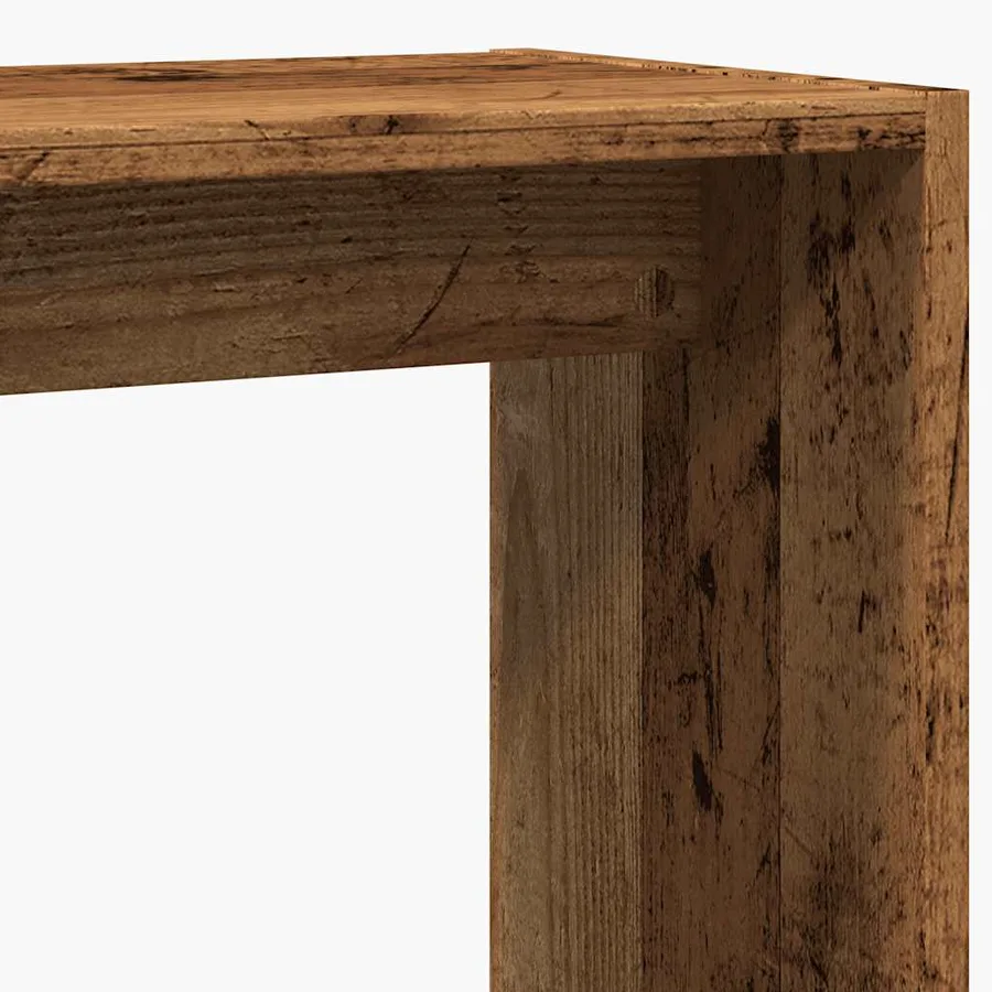 Table d'appoint vieux bois 50x26x50 cm bois d'ingénierie - 7