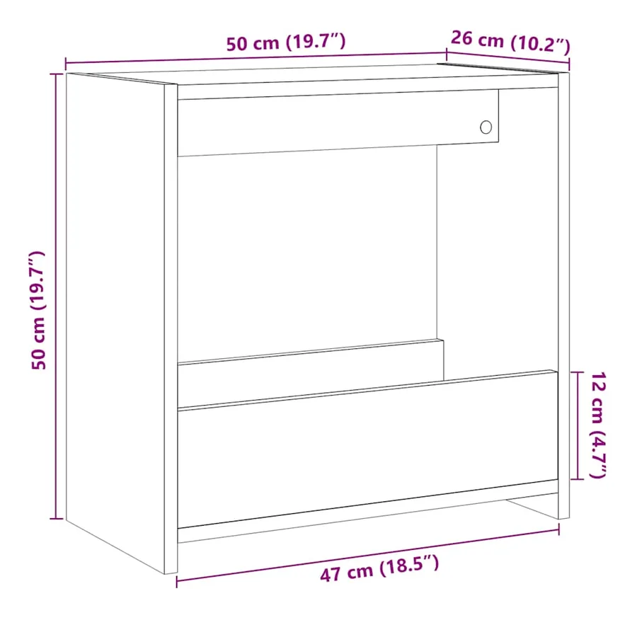 Table d'appoint vieux bois 50x26x50 cm bois d'ingénierie - 9