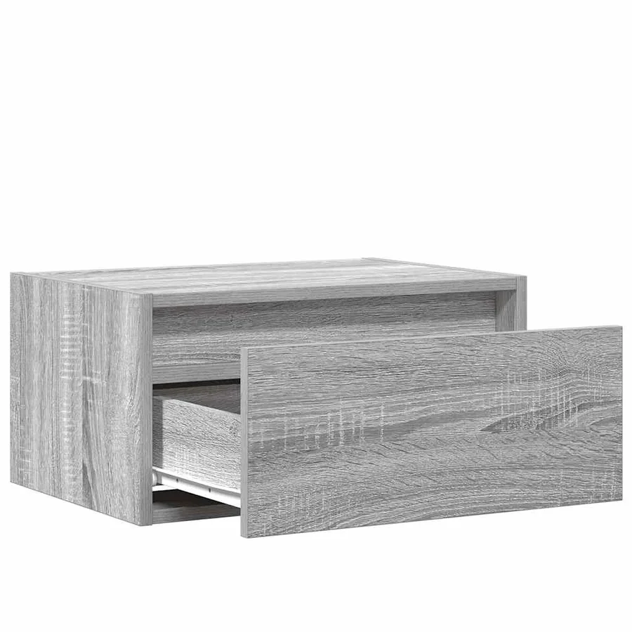 Table de chevet murale avec lumières LED sonoma gris - 10