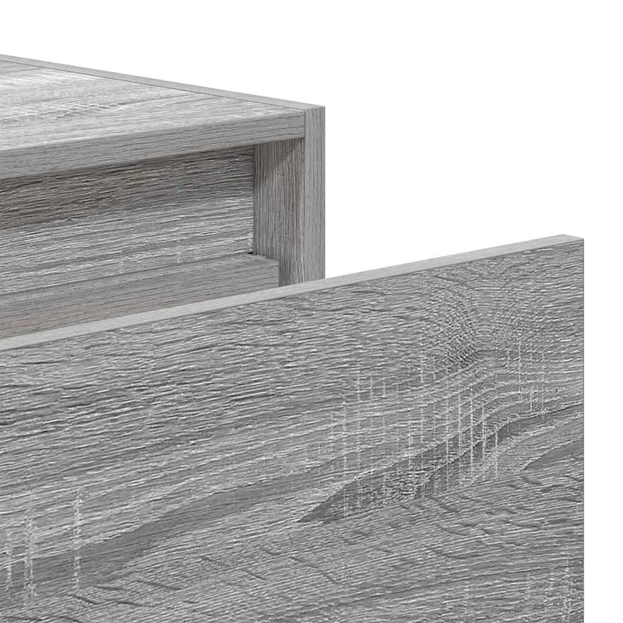 Table de chevet murale avec lumières LED sonoma gris - 11