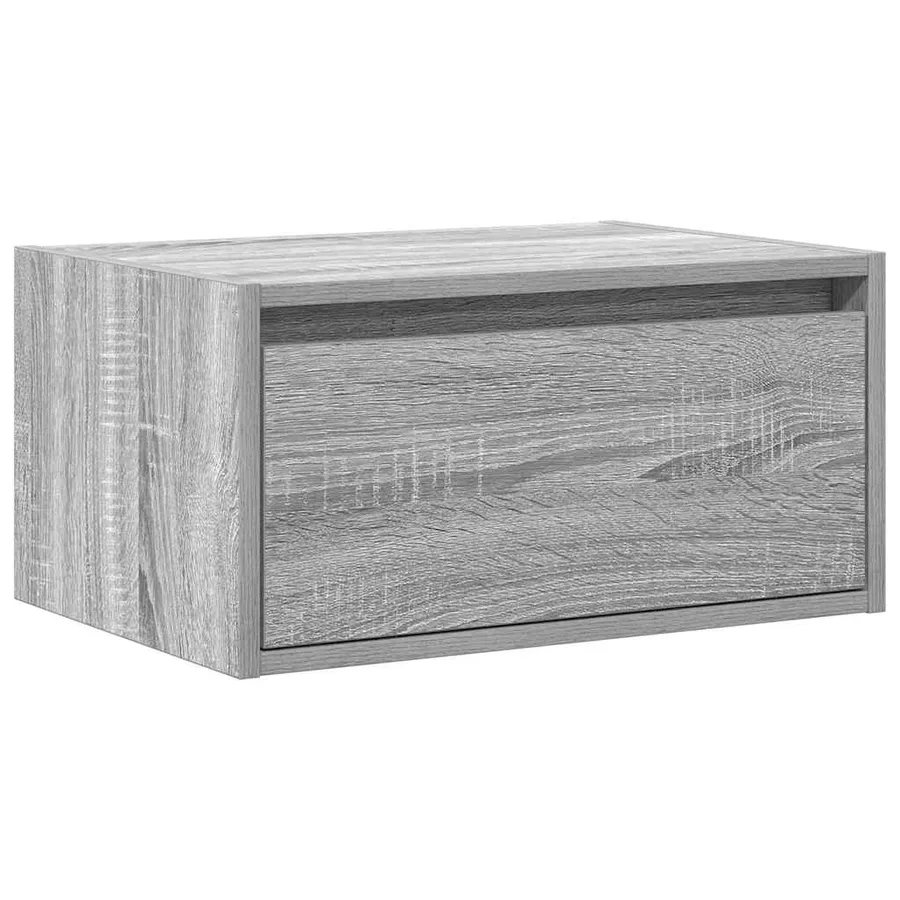 Table de chevet murale avec lumières LED sonoma gris - 6