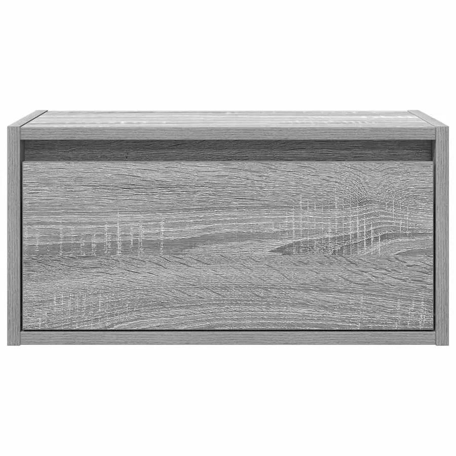 Table de chevet murale avec lumières LED sonoma gris - 7