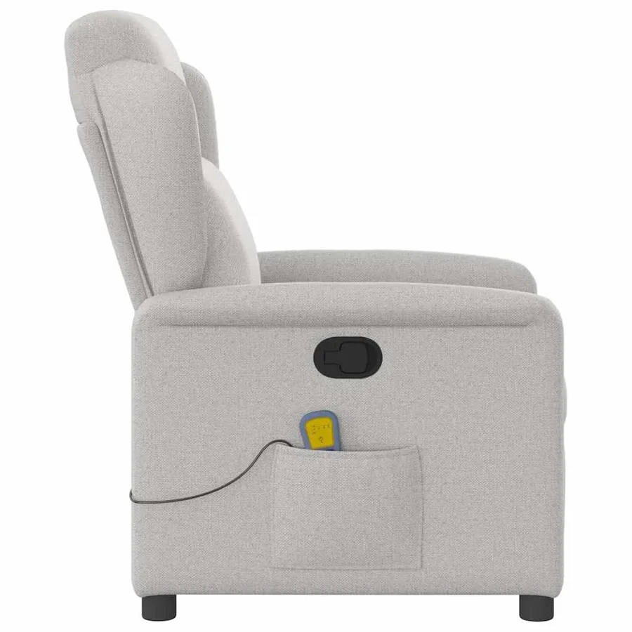 Fauteuil de massage inclinable gris nuage tissu - 4