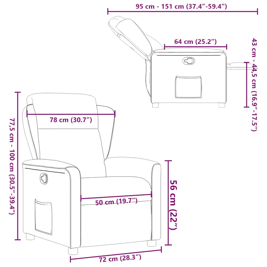 Fauteuil inclinable Gris clair Tissu - 11