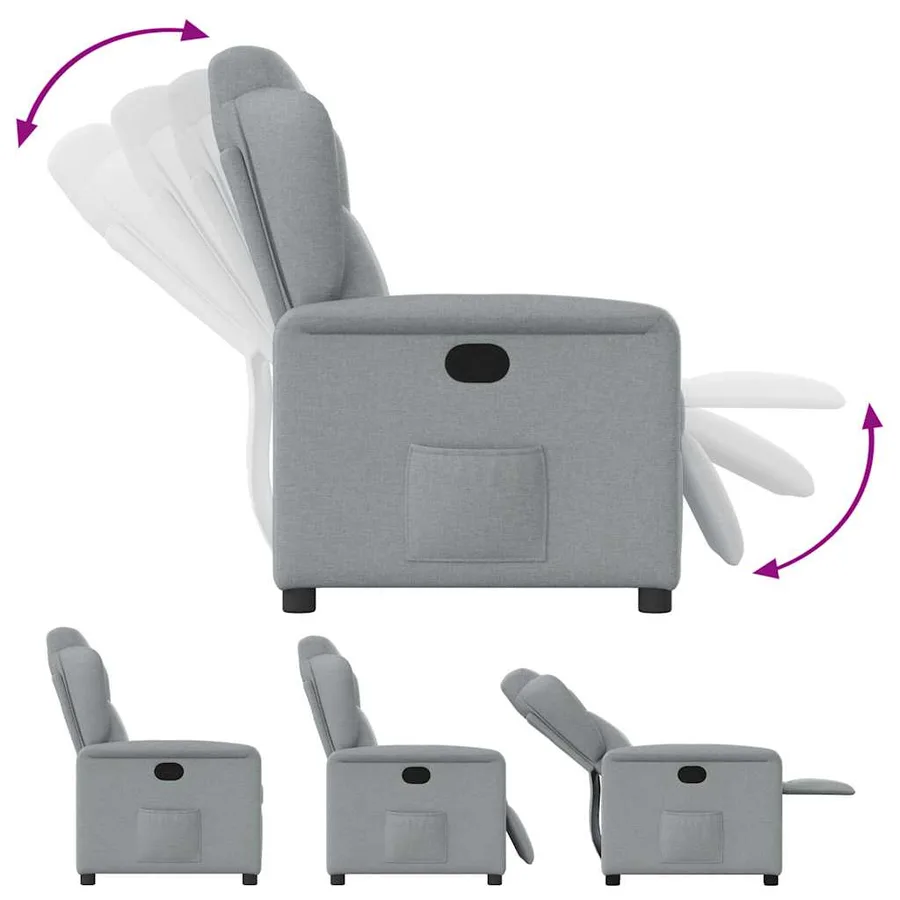 Fauteuil inclinable Gris clair Tissu - 6