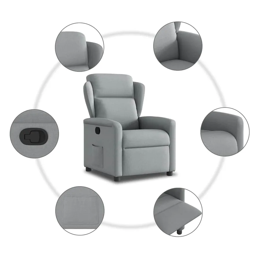 Fauteuil inclinable Gris clair Tissu - 7